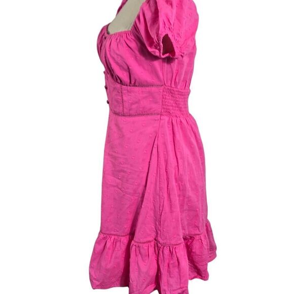 SO Pink Milkmaid Cottage Mini Dress - Picture 5 of 7